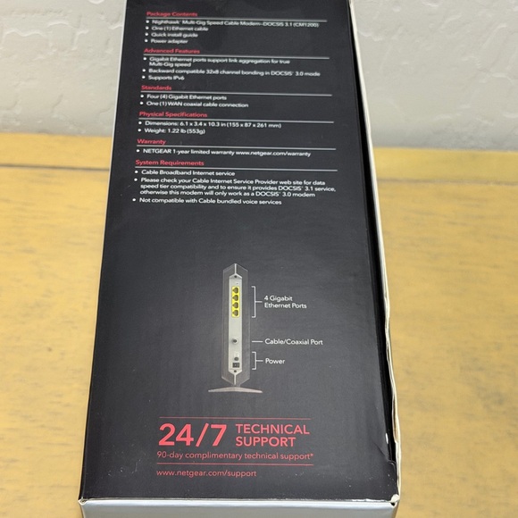 NETGEAR Nighthawk CM1200 Black Cable Modem - Picture 3 of 8